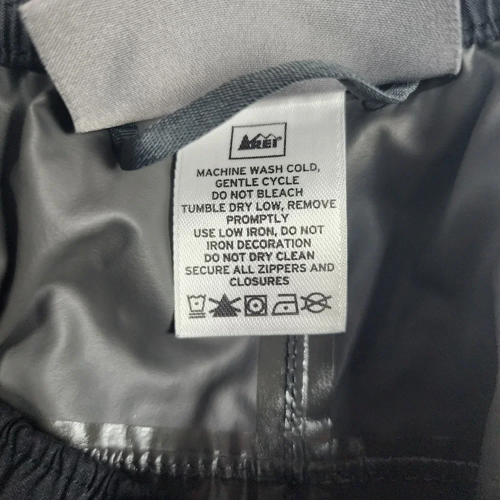 REI Rain Pants Mens Medium Gray Waterproof Hiking Nylon Zip Leg Outdoor